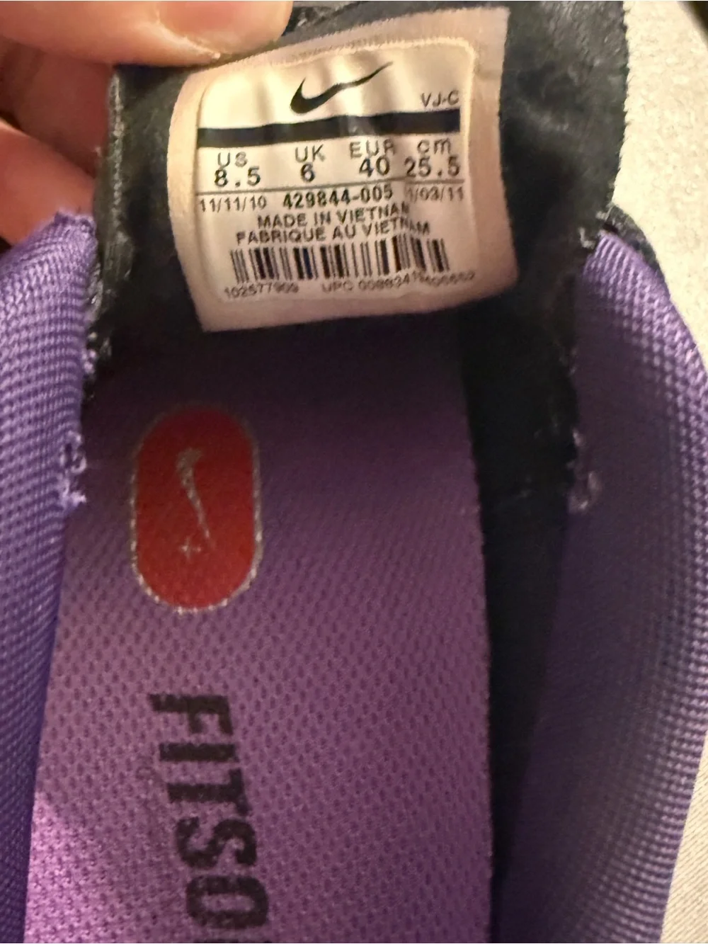 Nike Women's Black and Purple Running Sneakers - Picture 5 of 5